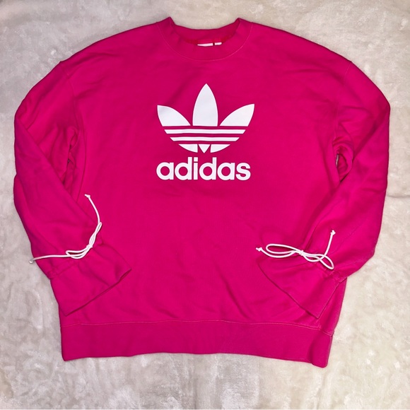 Adidas Bellista Trefoil Logo Crewneck Sweatshirt Sweater French Terry Top Size L - Picture 7 of 16